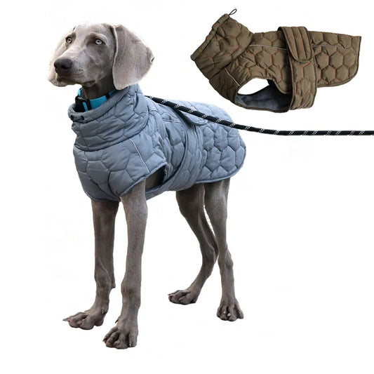 Italian Greyhound Large Dogs Clothes Winter Coat Adjustable Reflective Warm Fleece Lined Turtleneck Dog Jacket for Big Dogs