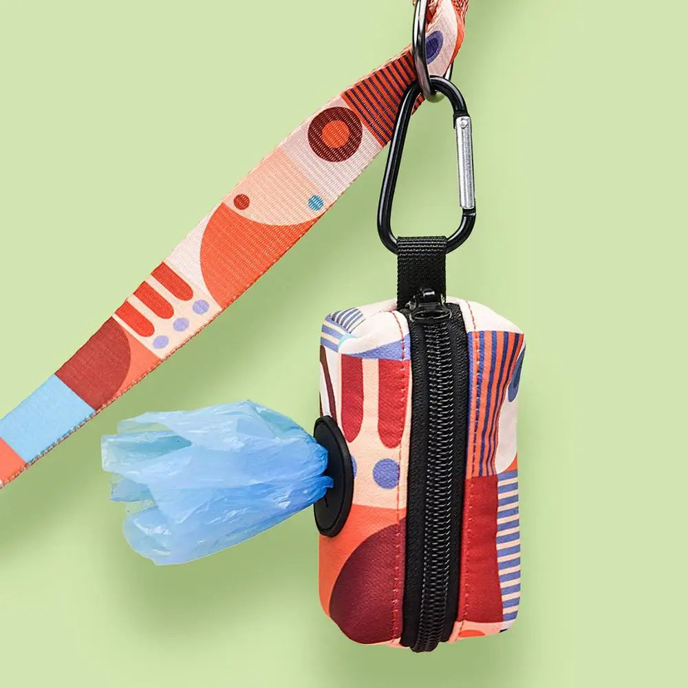 Poop Bag Holders Canvas Dog Poop Bag Holder With Graphic Print Portable Doggie Bag Holder Animal Waste Collection Pouch