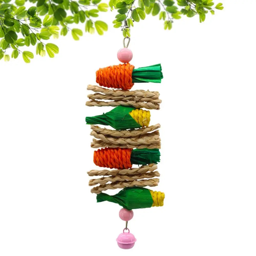 Bird Chew Toys Parrot Teething Toy Cuttlefish Bone Chewing Toys Braided Carrots Molar Stone Cultivate Foraging Instincts Molar