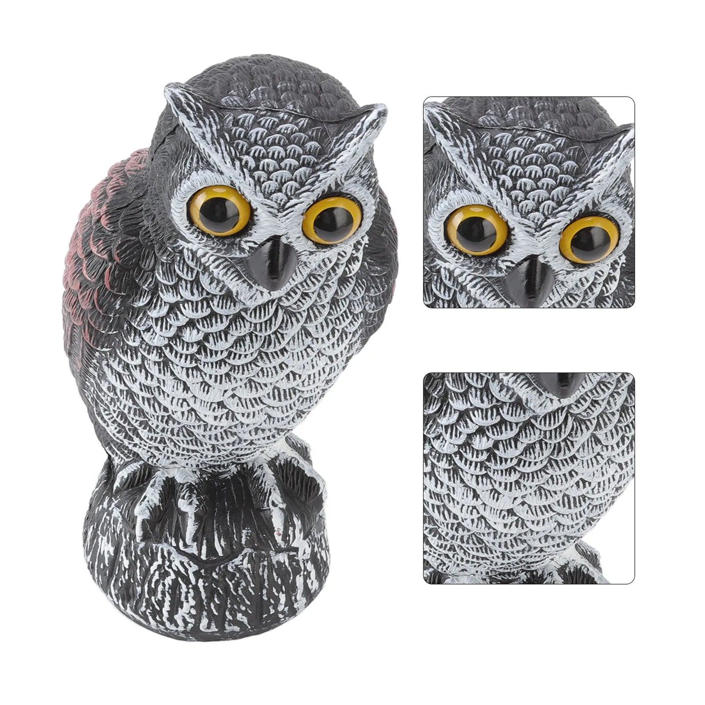Owl Bird Deterrent Garden Plastic Owls to Keep Birds Away Waterproof Sunscreen Owl to Scare Birds Away Fake Owl for Birds