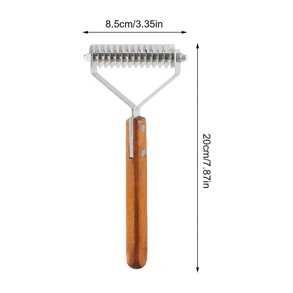 Pet Hair Comb Pet Hair Remover Cats Grooming Comb Non-Slip Pet Hair Comb with Wooden Handle and Comfortable Grip for Home Pet