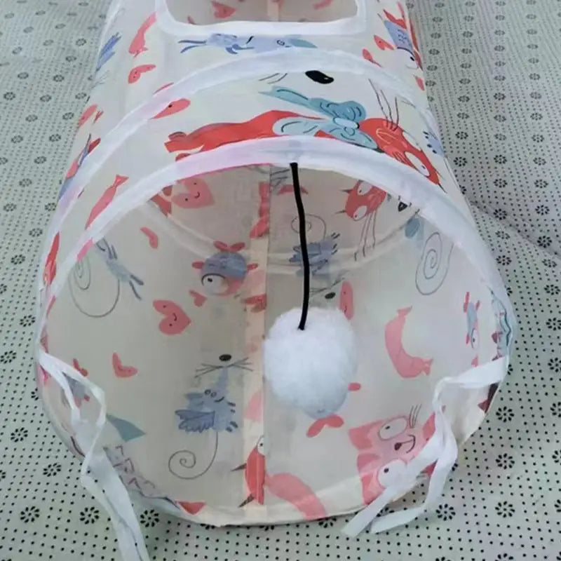 Cat Play Tunnel Folding Interactive Bunny Tent Tunnel Foldable Cat Tent Tubes Portable Indoor Outdoor Kennel Cat Tunnel Tube Toy