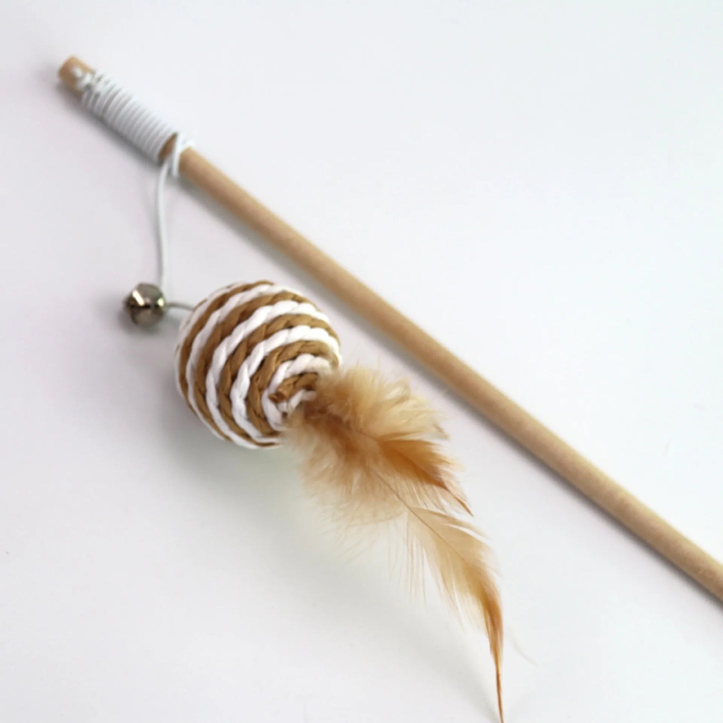 Cat Teaser Wand Toy Feather Butterfly Mouse Cat Fishing Rod Toys Wooden Interactive Kitten Toys For Indoor Cats Ball With Catnip
