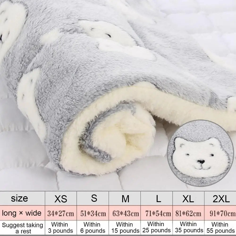 Pet Blanket Flannel Throw Flannel Throw Blanket For Dog Sleep Soft Warm Cushion Mat Washable Puppy Pads Sleep Blanket For Small