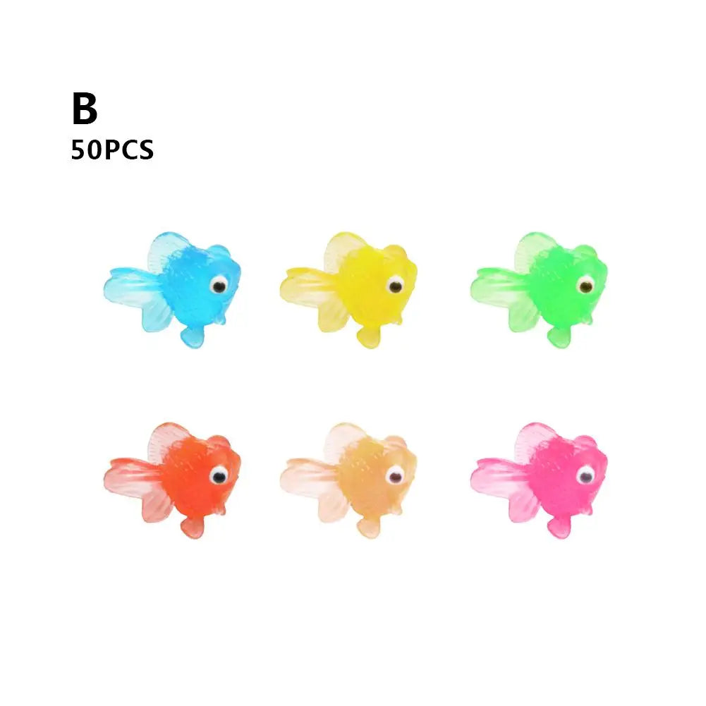 TPR Soft Glue Simulation Goldfish Transparent Environmentally Friendly Floating Small Goldfish Marine Animal Fish Tank Aquarium