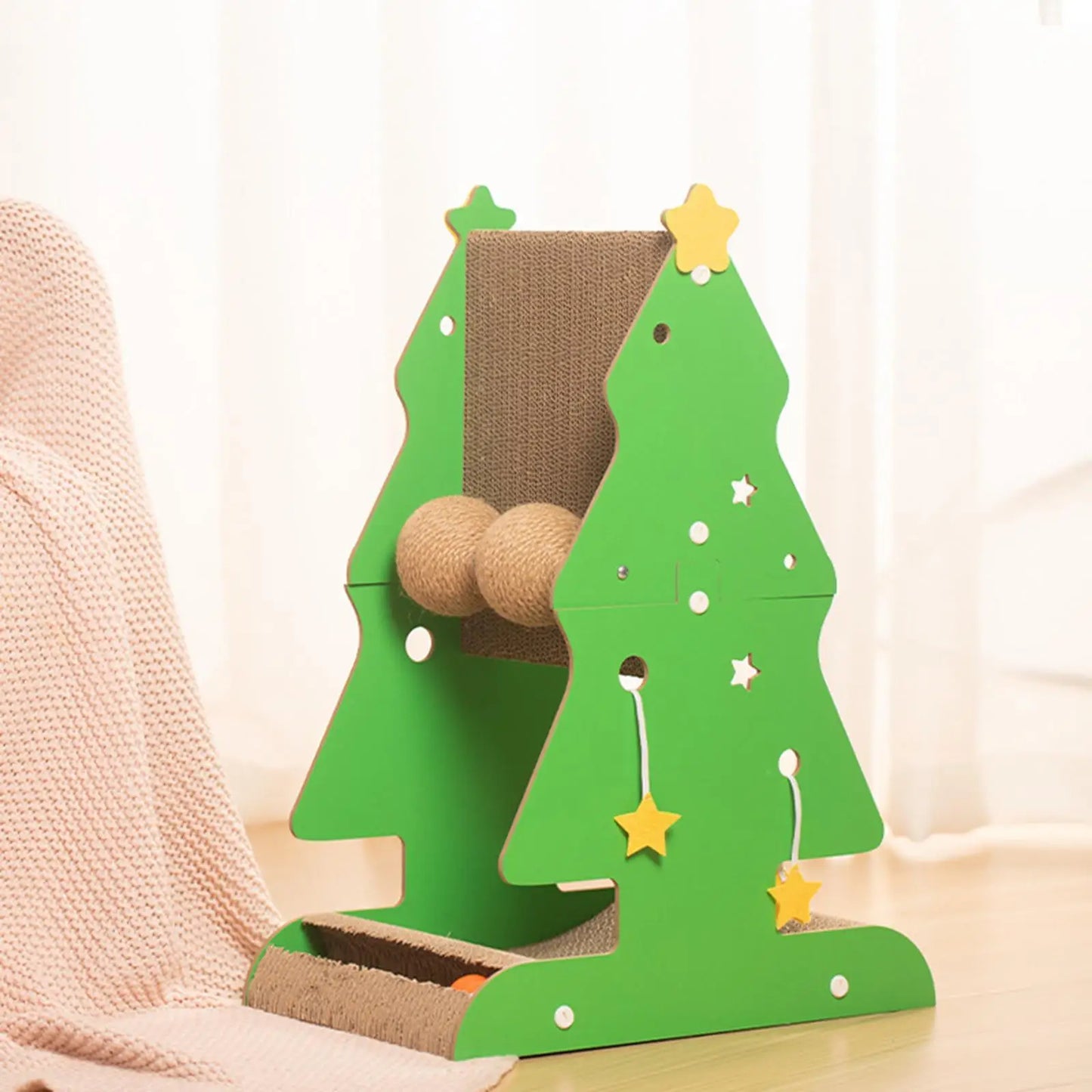 Cat Scratcher Christmas Tree Shaped Cat Scratching Post Sisal Climbing Frame Pet Toy for Indoor Cats Kitten Playing Toy 고양이 스크래처