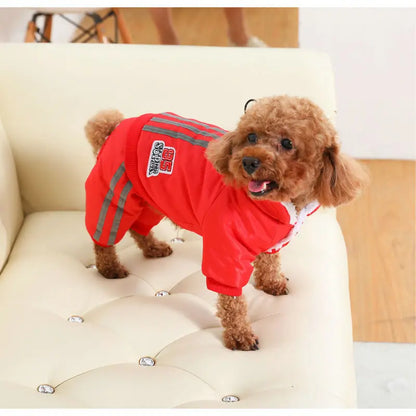 Thicken Warm Dog Jumpsuit Turtleneck Autumn Winter Dog Coat Reflective Sherpa Fleece Dog Clothes for Small Medium Dogs