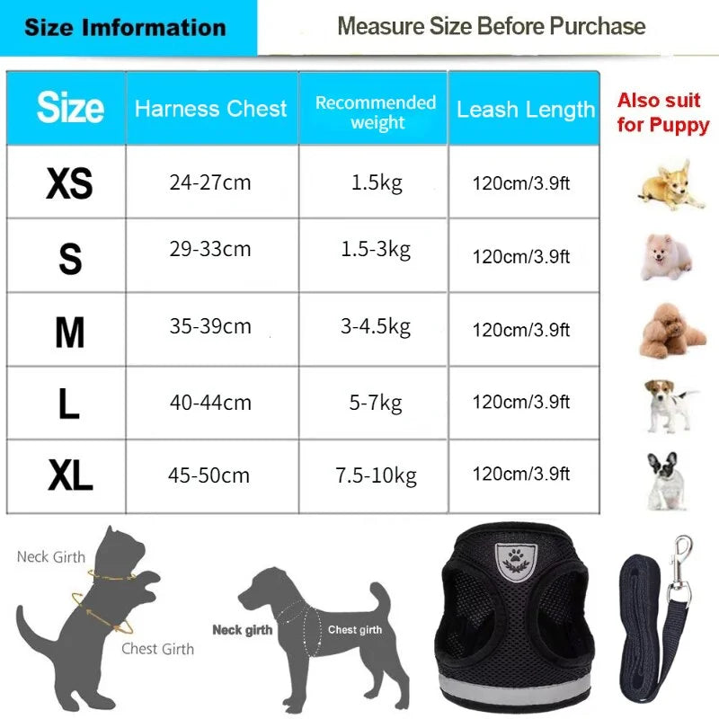 Pet Leash Undershirt Type Harness Breathable Reflective Adjustable Chest Harness Outdoor Dog Carrying Supplies