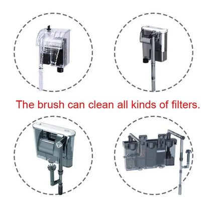 Nylon Aquarium Brush Tube Pipe Filter Cleaning Brushes Stainless Steel Water Filter Hose Flexible Aquarium Cleaner Accessories