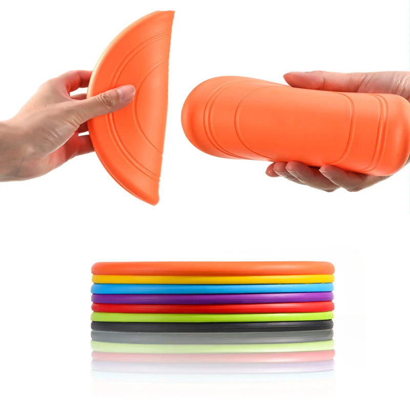 Rubber Flying Saucer Interactive Dog Toy For Large Dogs Soft Dog Accessories Puppy Training Supply Puzzle Activity Game Chewers