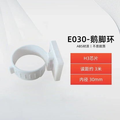 10 pcs of Rfid Electronic Tag Chicken Duck Goose Pigeon Bird Foot Ring  Chip Induction Foot Tag Poultry Breeding Management