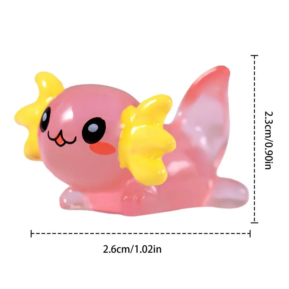 Miniature Axolotl Figures Cute Resin Mini Aquarium Figures In The Dark Durable Axolotl Figurines Small Aquarium