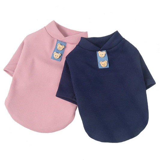 Pet Dog Striped T-Shirt Dog Cat Cotton Vest Clothes Spring Summer Pet Apparel Shirt for Small Medium Pets French Bulldog Bichon