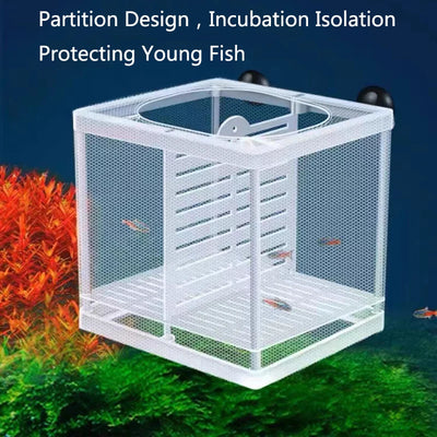 Plastic Aquarium Fish Breeding Isolation Box Fish Tank Aquarium Breeder Hatching Incubator Fish Tanks Isolator Feeding Accessory
