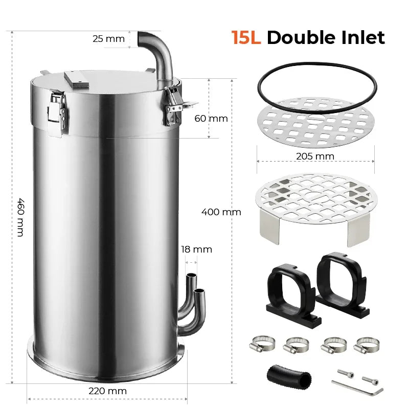 Aquarium External Filter Barrel ADA Style Fish Tank Grass Tank Stainless Steel Pro Canister Filter Premium Filter Barrel 어항 악세사리