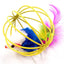 1pc Cat Toy Stick Feather Wand With Bell Mouse Cage Toys Plastic Artificial Colorful Cat Teaser Toy Pet Supplies Random Color