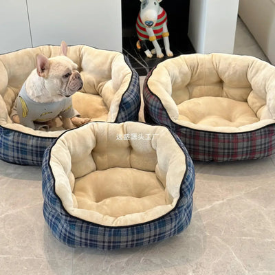 Kennel deep sleep high backrest small and medium sized teddy fight warm thickened autumn and winter new kennel cat litter dog