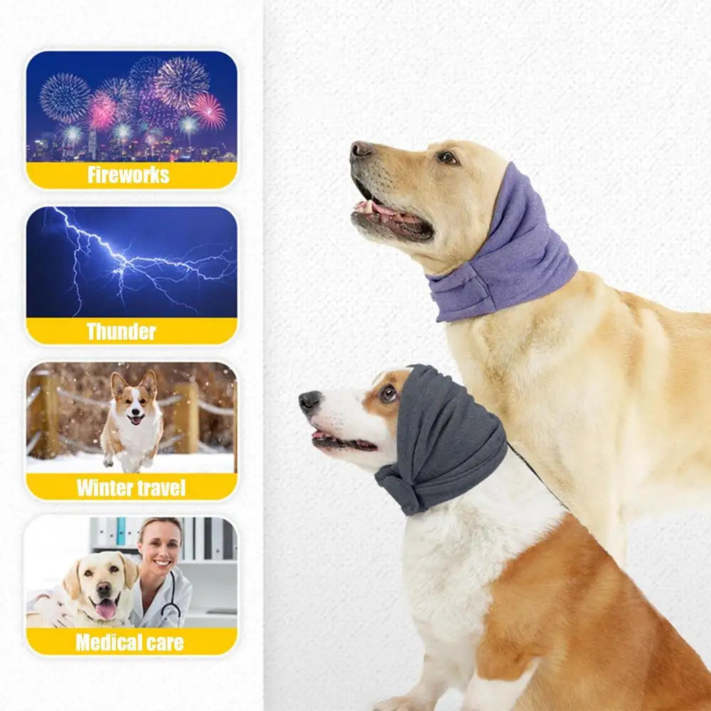 Dog Ear Cover Dog Snood Ear Care Dog Ear Scarf For Stress Relief Pet Hood For Bathing Drying Grooming Noise Protection