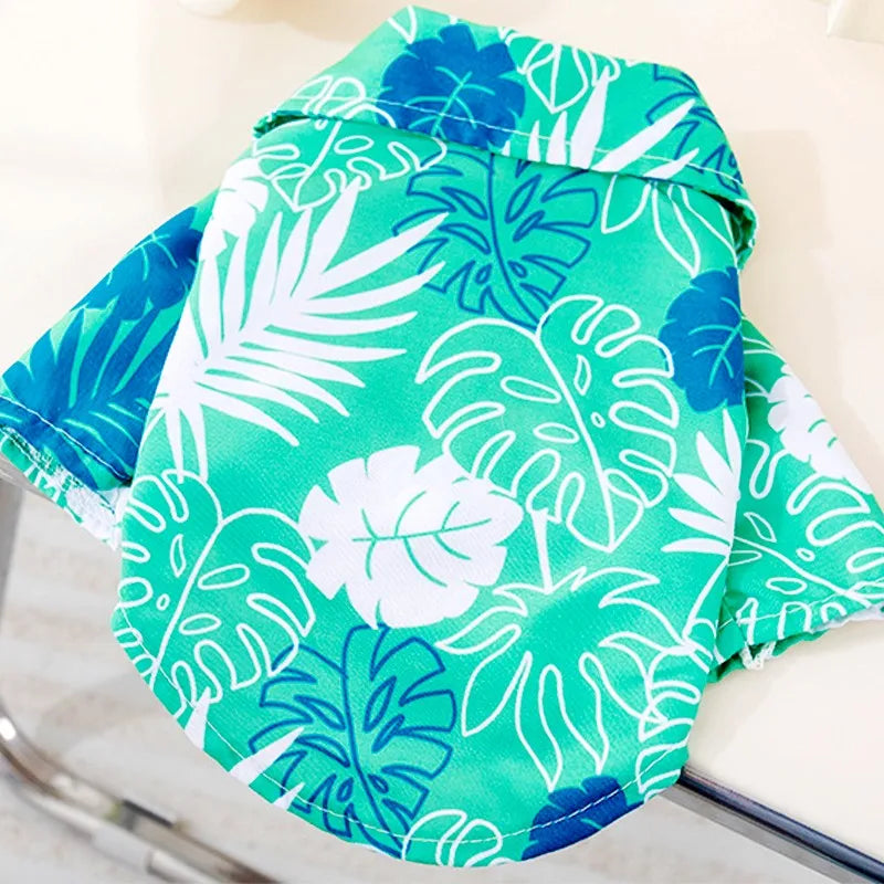 Pet Dog Beach Shirt Summer Dog Clothes Hawaiian Style Puppy Kitten Costume Dog Cooling Vest Chihuahua Bichon Medium Dog Clothing