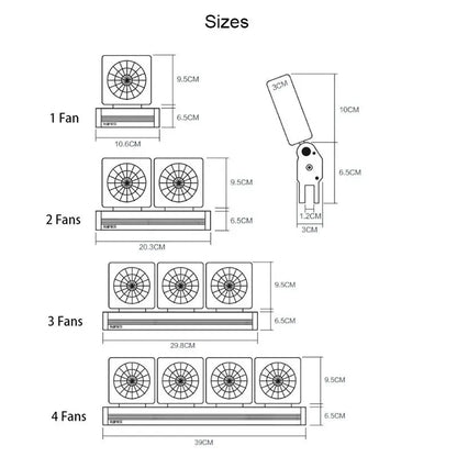 Aquarium Fish Tank Cooling Fan System Chiller Control Reduce Water Temperature 1/2/3/4 Fan Set Cooler Aquarium cooling fans