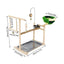 Bird Playground Stand Bird Perch Stand For Cage Natural Wooden Conure Budgie Lovebird Stand Activity Center Claw Grinding Toy
