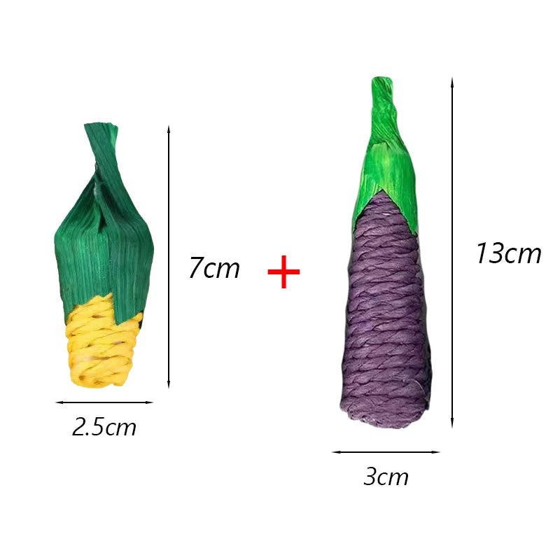 Natural Paper Rope Rabbit Puzzle Toy Grass Weaving Radish Carrot Shape Pet Accessories Guinea Pig Chinchillas Small Animals Toys