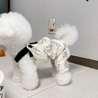 Summer Dog Dress Pet Dog Jumpsuit Animal Print Dog Skirt Puppy Vest Ins Style Suspenders Dog Clothes Chihuahua Girls Dog Outfit