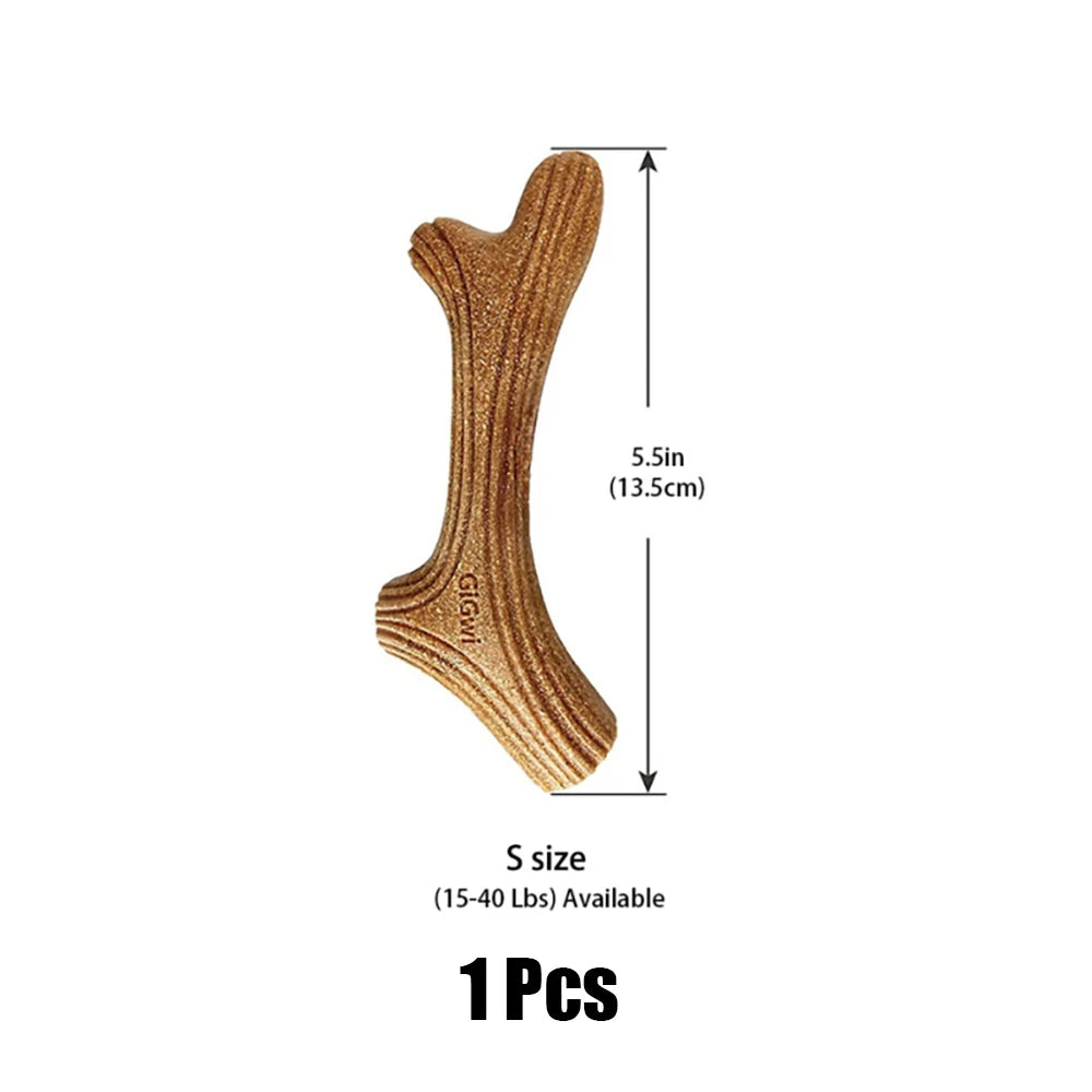 Gigwi Dog Chew Toys Real Wooden Deer Antlers for Aggressive Chewers Large Dog Chewing Indestructible Tough Durable Pet Toys Gift