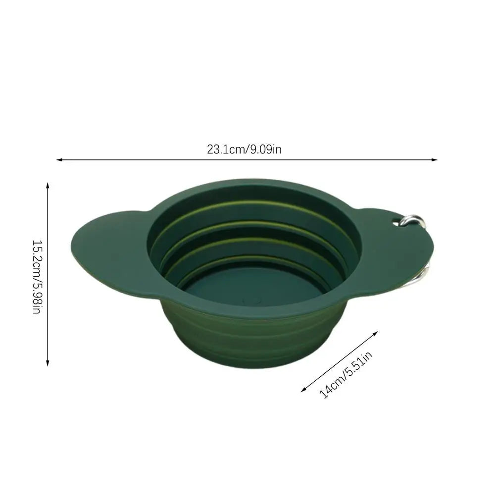 Dog Bowl Pet Collapsible Bowls Silicone Portable Foldable 600ml Dog Feeder Dog Dispenser Water Or Food Pet Feeding Watering Dish