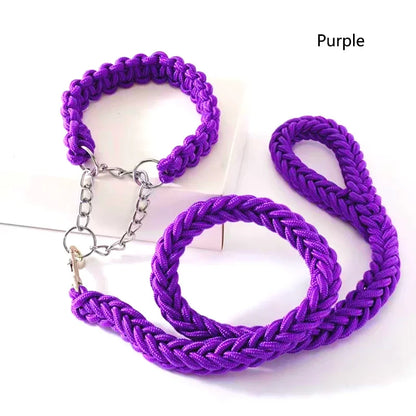 130cm Super Strong Coarse Nylon Dog leash Army Green Canvas Double Row Adjustable Dogs Collars For Medium Large Dogs Leashes Set