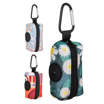 Dog Poop Bags Dog Waste Bag Holder with Graphic Print Poop Bag Dispenser Doggy Waste Bags Portable Doggie Bag Holder for Travel