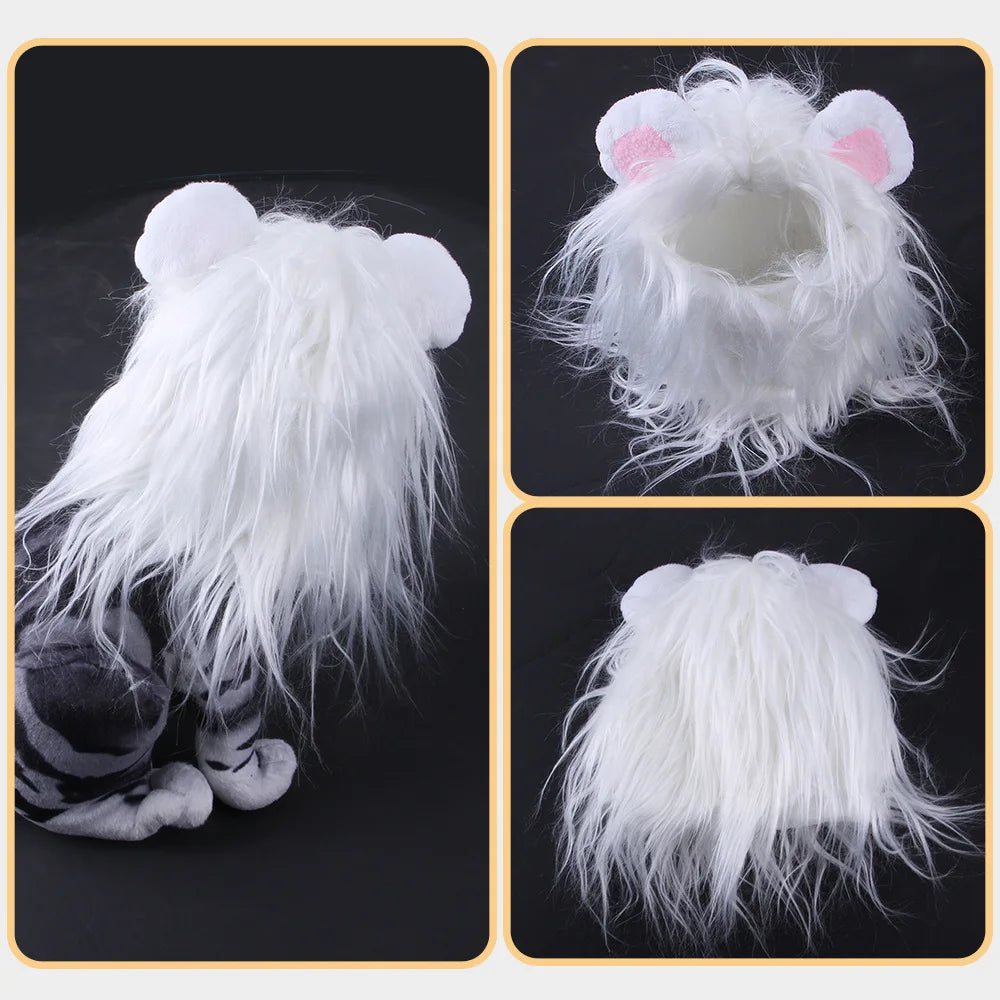 Pet Dog Halloween Costume  Cosplay Lion Headgear Dog Costumes for Small Dogs Cat Wig Hat Headdress Pet Supplies