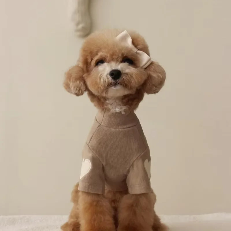 Autumn and Winter Puppy Clothes Warm Dog Vest French Love Chihuahua Outfits Yorkies Poodle Jacket Pug Teddy Coat Pet Hoodie