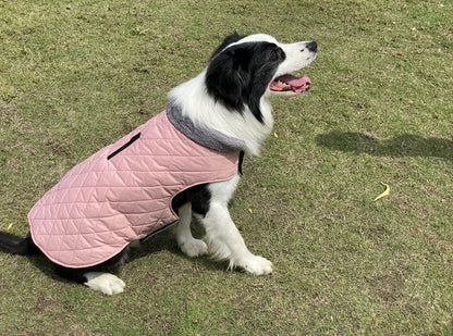 Warm Fleece Collar Dog Coat Jacket Double-Sided Winter Dog Coat Waterproof Puppy Clothing For Small Medium & Large Dogs Supplies