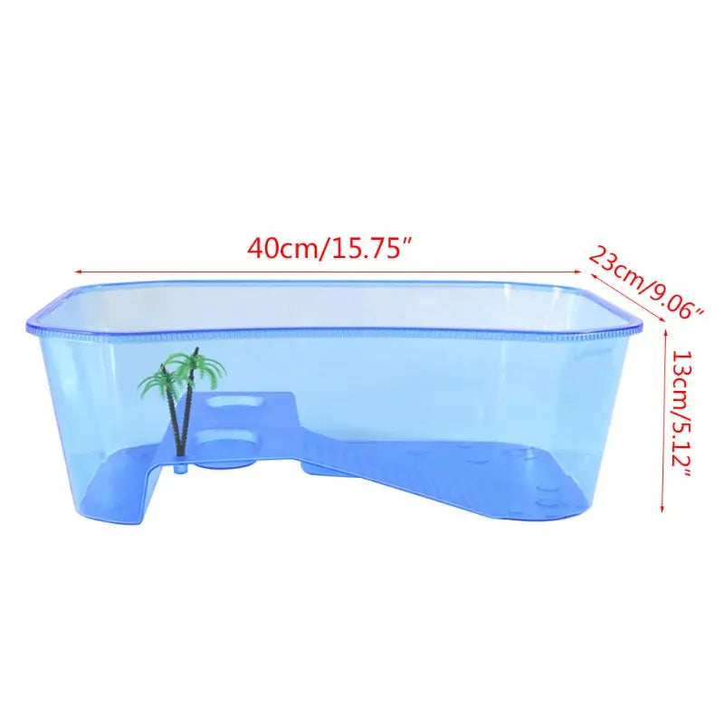 Aquarium for Tank Breeding Box with Basking Platform Habitat Tortoise Feeding Box for Turtle Vivari