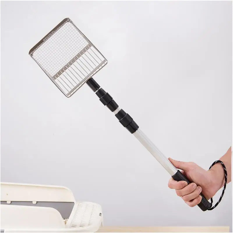 Litter Sifter Scoop Cat Litter Chicken Poop Sifter Scoop Adjustable Handle Chicken Coop Rake For Cleaning Beach Cat Litter