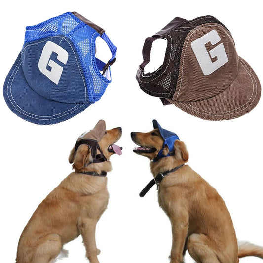 Sport Dog Baseball Cap Outdoor Pet Sunbonnet Hats Puppy Cap with Adjustable Ears Hole for Dogs Outdoor Summer Dogs Accessories