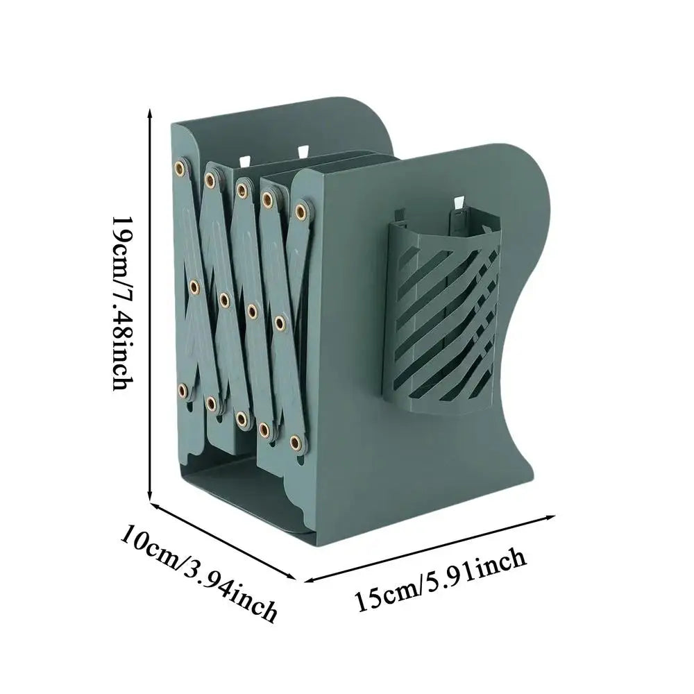 Desk Book Shelf Small Bookcase Telescopic Desktop Bookshelf Metal Desk Organizer With Pen Holder Desktop Bookcase Desk Top