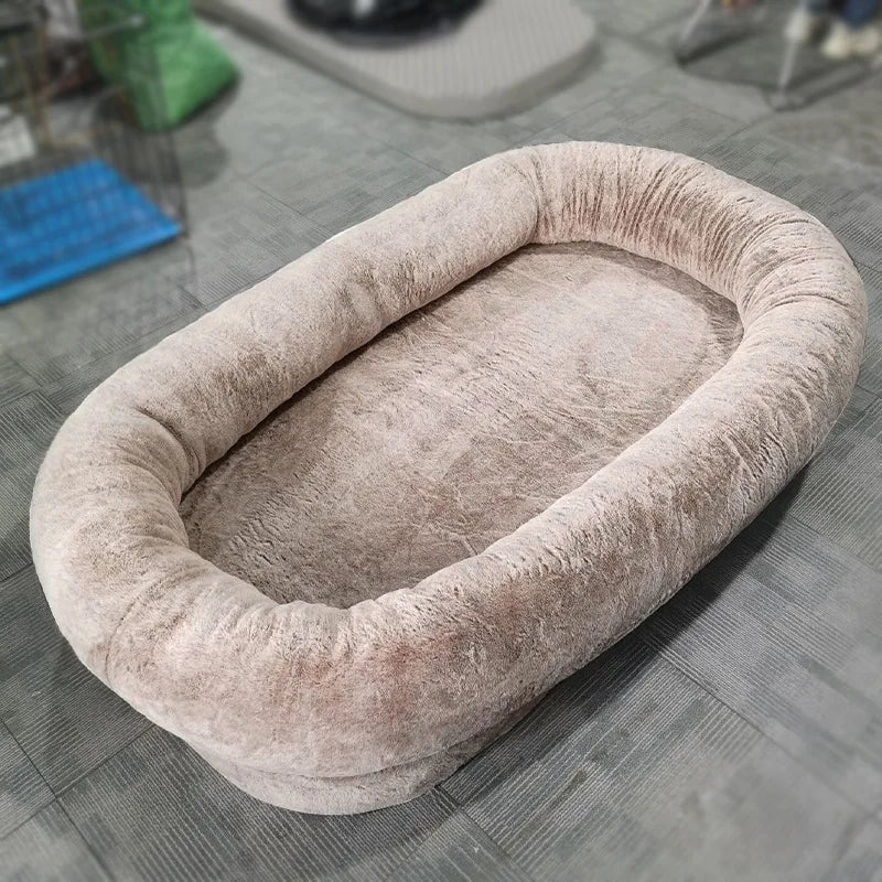 Dog bed for humans Short plush for large people, dog bed Adult kennel Removable pet nest