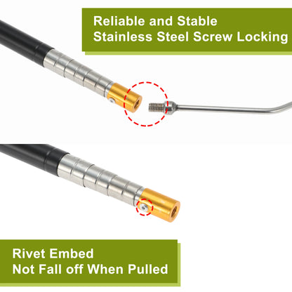 UXCELL Reptiles Amphibians Cleaning Tools Snake Hook Retractable Snake Catcher Snake Stick Snake Grabber Tool Black