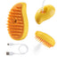 Cat Steam Brush, 3-In-1 Cat Steam Brush, Silicone Massage Beauty Brush, Cat And Dog Pet Hair Cleaning Brush Comb,Mango Shape